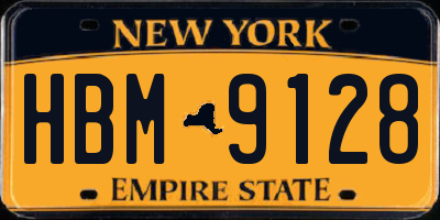 NY license plate HBM9128