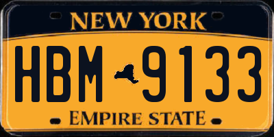 NY license plate HBM9133