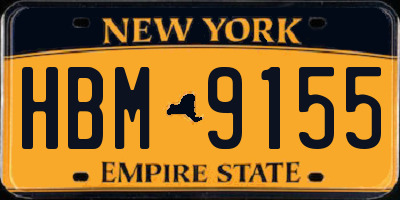 NY license plate HBM9155
