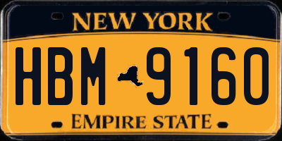 NY license plate HBM9160