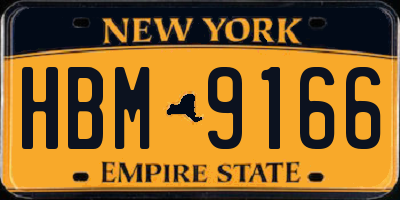 NY license plate HBM9166