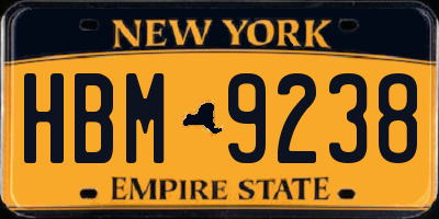 NY license plate HBM9238