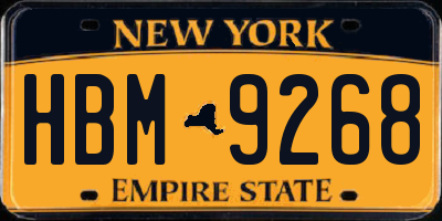 NY license plate HBM9268