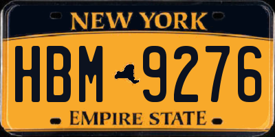NY license plate HBM9276
