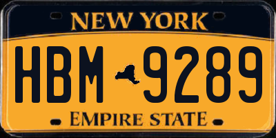 NY license plate HBM9289