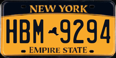 NY license plate HBM9294