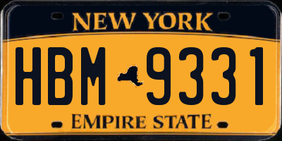 NY license plate HBM9331