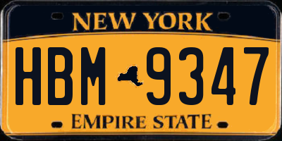 NY license plate HBM9347