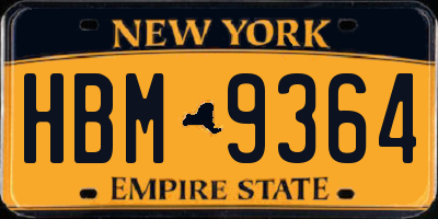 NY license plate HBM9364