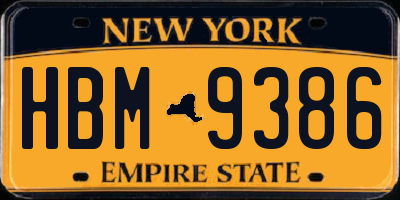 NY license plate HBM9386