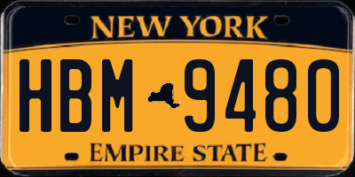 NY license plate HBM9480