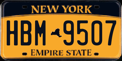 NY license plate HBM9507