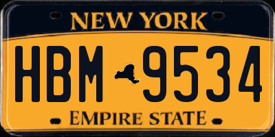 NY license plate HBM9534