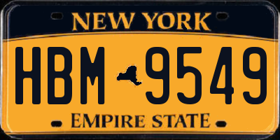 NY license plate HBM9549