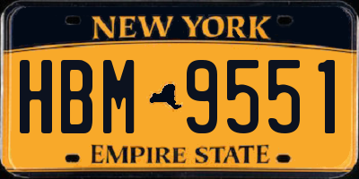 NY license plate HBM9551