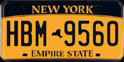 NY license plate HBM9560