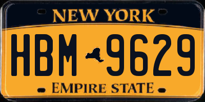 NY license plate HBM9629