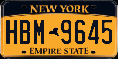 NY license plate HBM9645