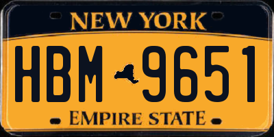 NY license plate HBM9651