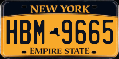 NY license plate HBM9665