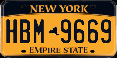 NY license plate HBM9669