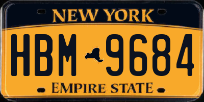 NY license plate HBM9684