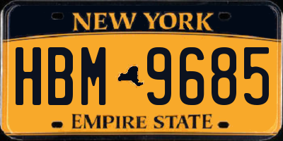 NY license plate HBM9685