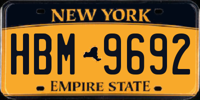 NY license plate HBM9692
