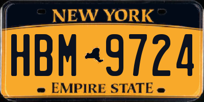 NY license plate HBM9724