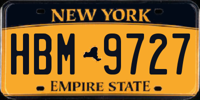NY license plate HBM9727