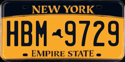 NY license plate HBM9729