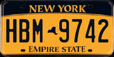 NY license plate HBM9742