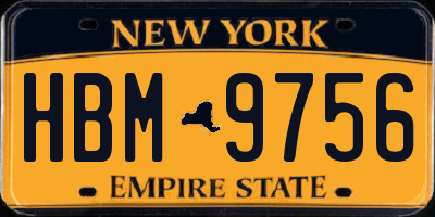 NY license plate HBM9756