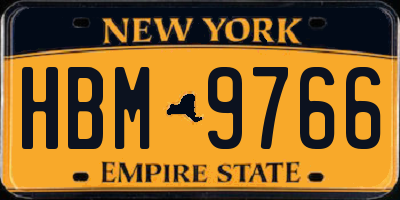 NY license plate HBM9766