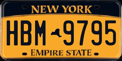 NY license plate HBM9795