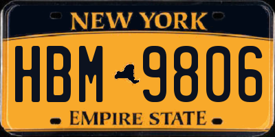 NY license plate HBM9806