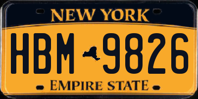 NY license plate HBM9826
