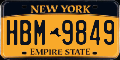NY license plate HBM9849