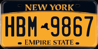 NY license plate HBM9867