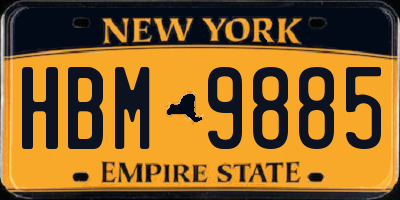 NY license plate HBM9885