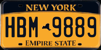 NY license plate HBM9889