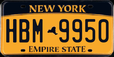 NY license plate HBM9950