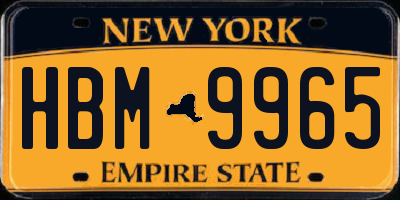 NY license plate HBM9965