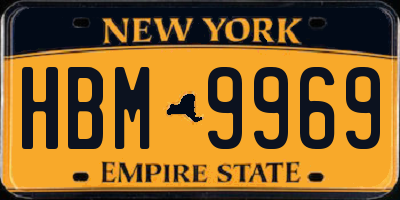 NY license plate HBM9969