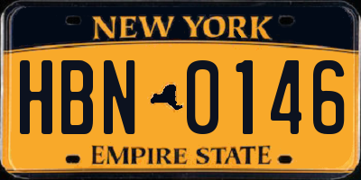 NY license plate HBN0146