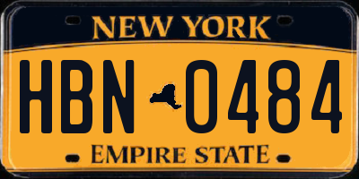 NY license plate HBN0484