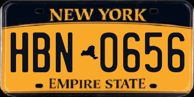 NY license plate HBN0656