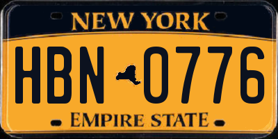 NY license plate HBN0776