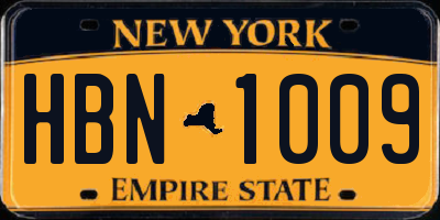 NY license plate HBN1009
