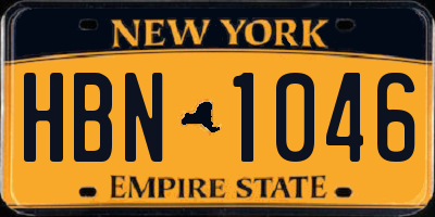 NY license plate HBN1046